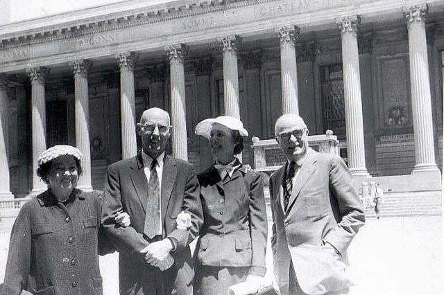 Isabel, Amos Niven, Catharine, and Thornton Wilder at Yale, June, 1956